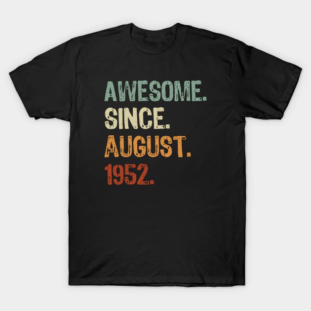 Awesome Since August 1952 T-Shirt by Yasna